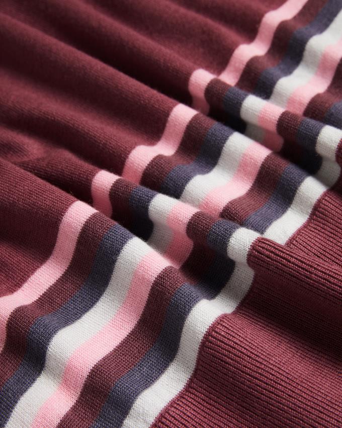 Polo Ted Baker Striped Wool Bordeaux Homme | IQJ-59585083